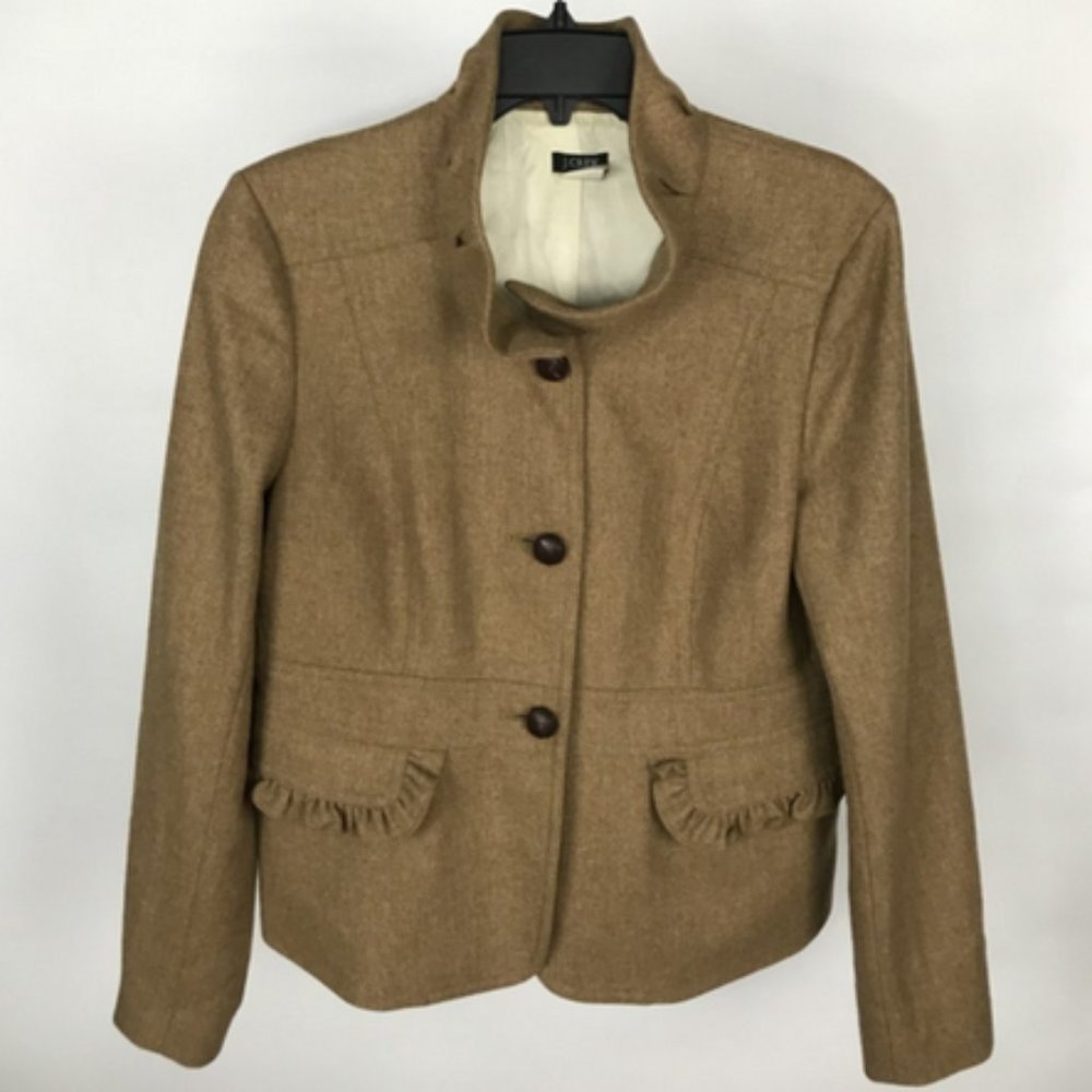 J. Crew Tan Wool Blend Blazer Jacket